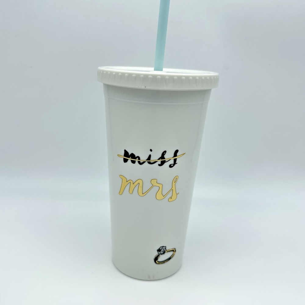 kate spade Miss to Mrs. Tumbler with straw